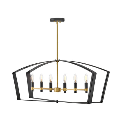 Sammi Linear Chandelier in Black.