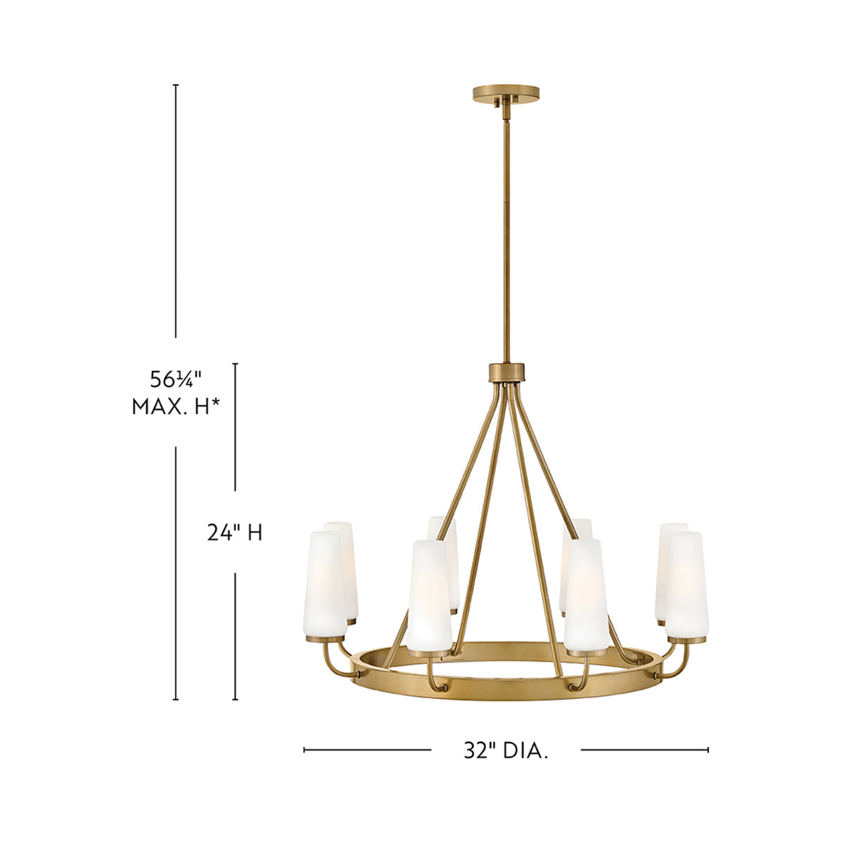 Selma Chandelier - line drawing.