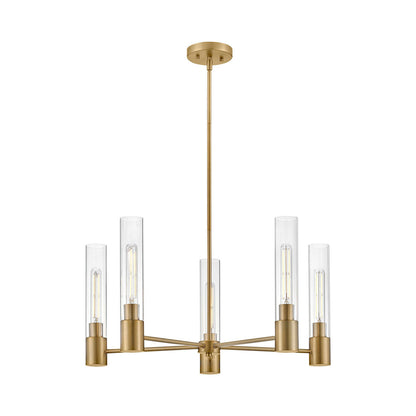 Shea Chandelier in Lacquered Brass.