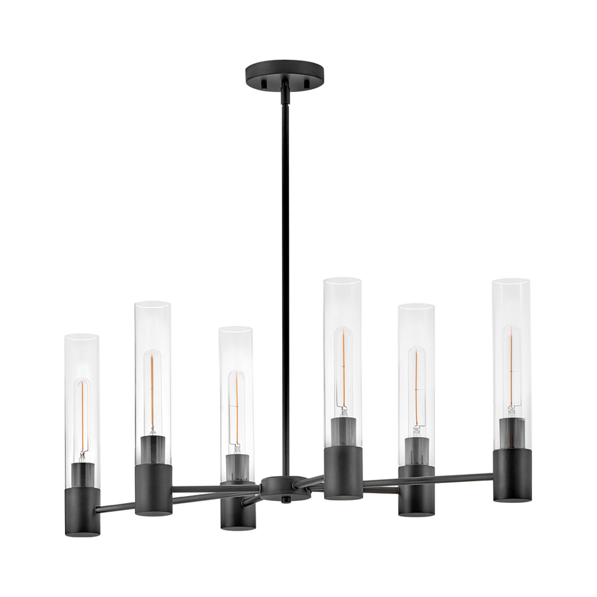 Shea Linear Chandelier in Black.