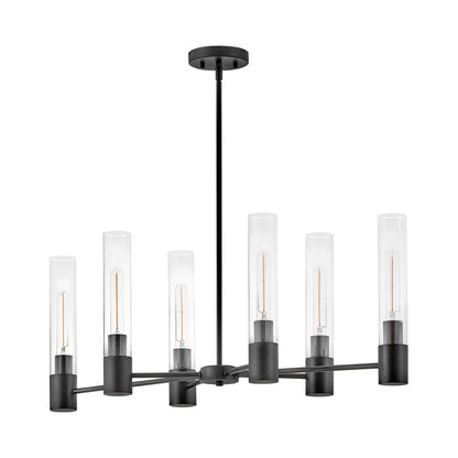 Shea Linear Chandelier in Black.