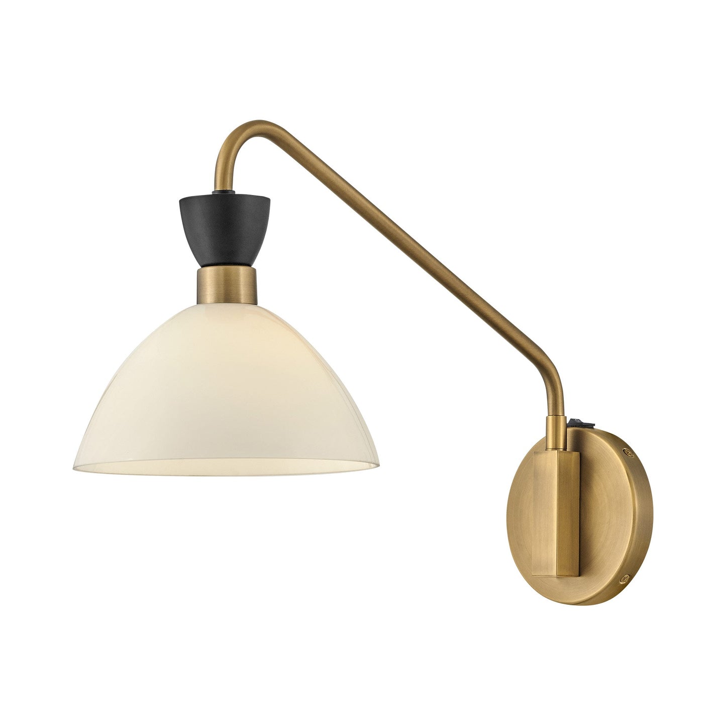 Simon Plug-In Wall Light in Black/Cased Opal.