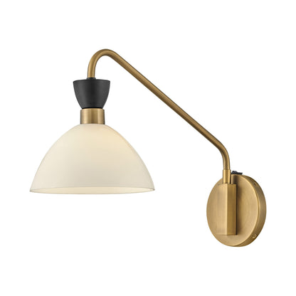 Simon Plug-In Wall Light in Black/Cased Opal.