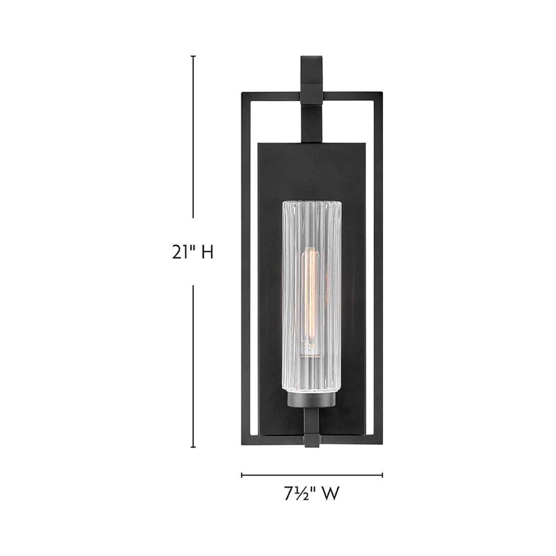 Stassi Outdoor Wall Light - line drawing.