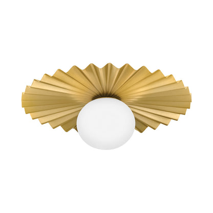Stevie Ceiling / Wall Light in Lacquered Brass (13.75-Inch).