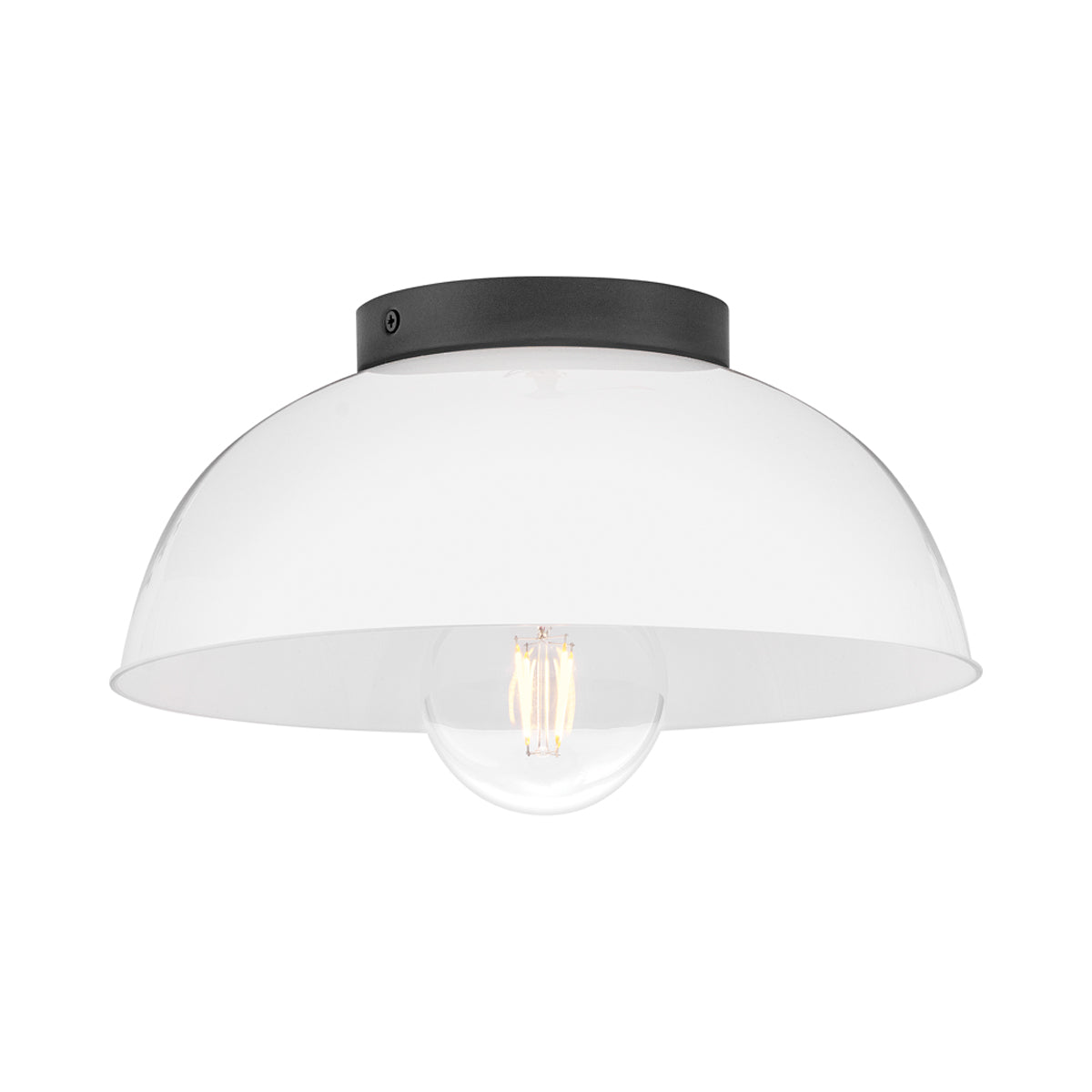 Stu Flush Mount Ceiling Light in Black/White.