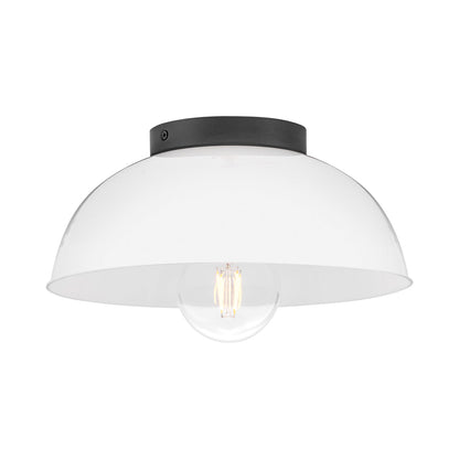 Stu Flush Mount Ceiling Light in Black/White.