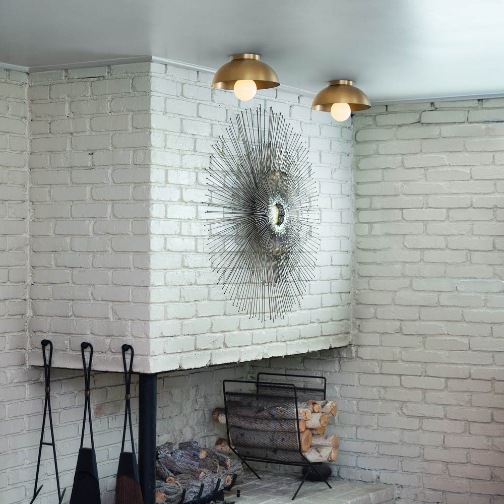 Stu Flush Mount Ceiling Light in living room.