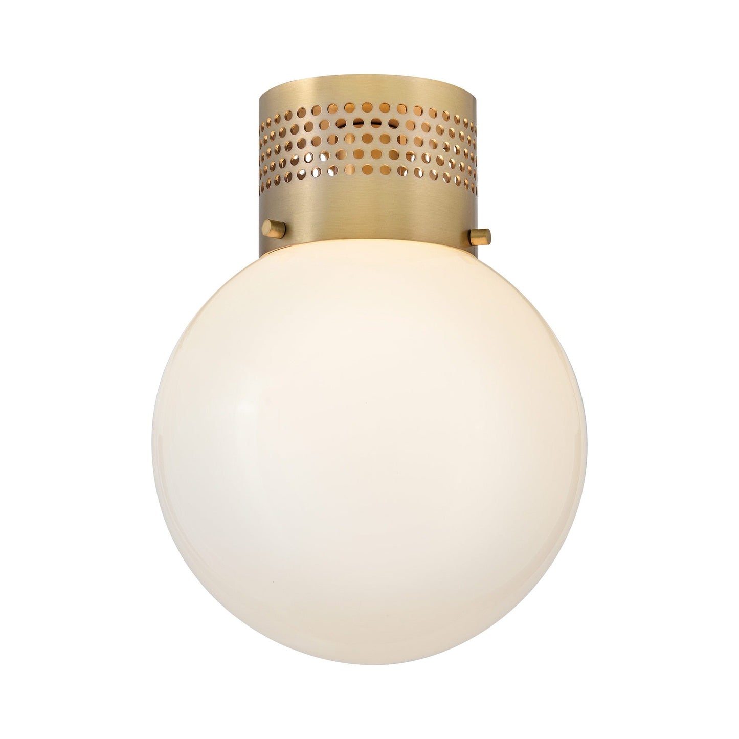 Taj Flush Mount Ceiling Light in Lacquered Brass.