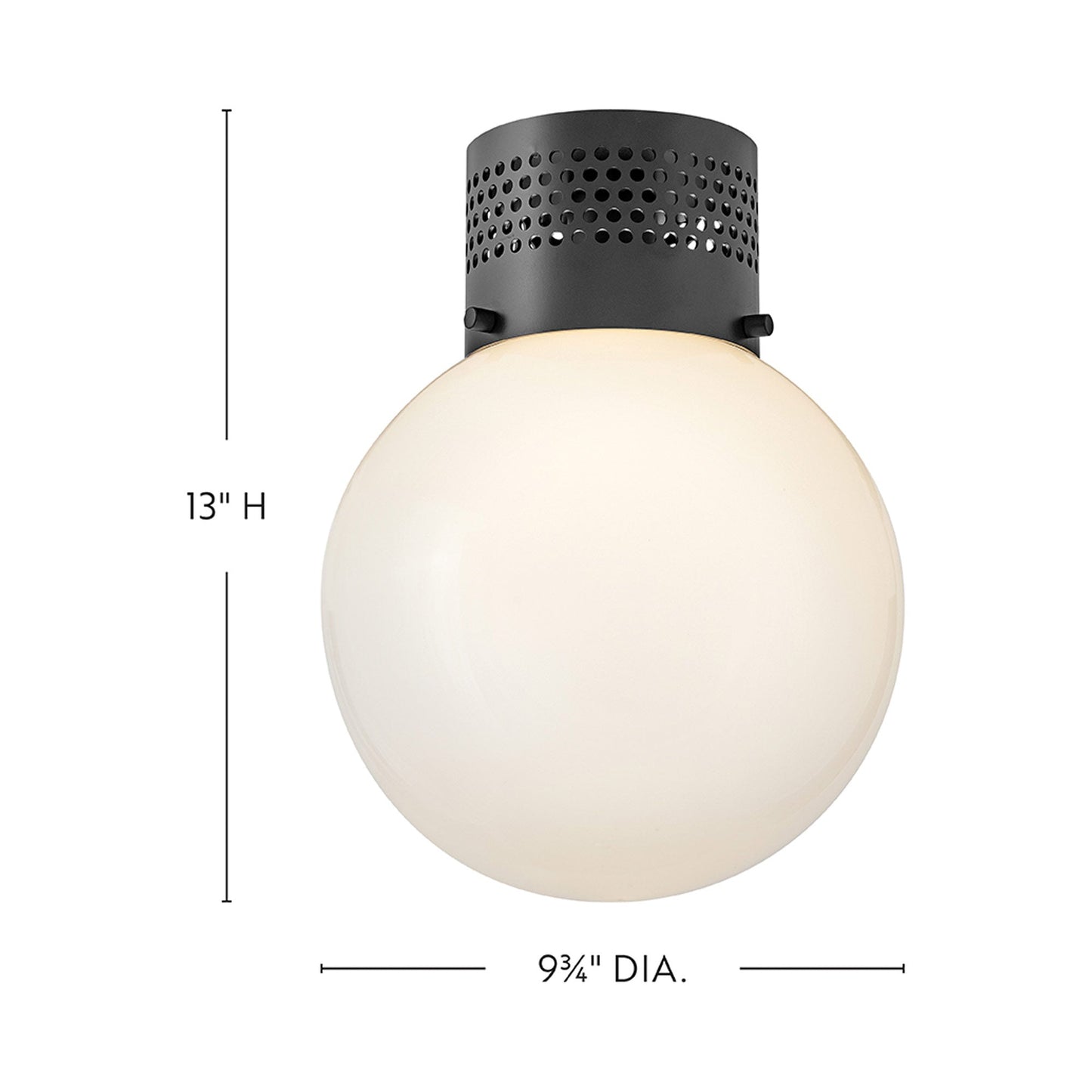 Taj Flush Mount Ceiling Light - line drawing.