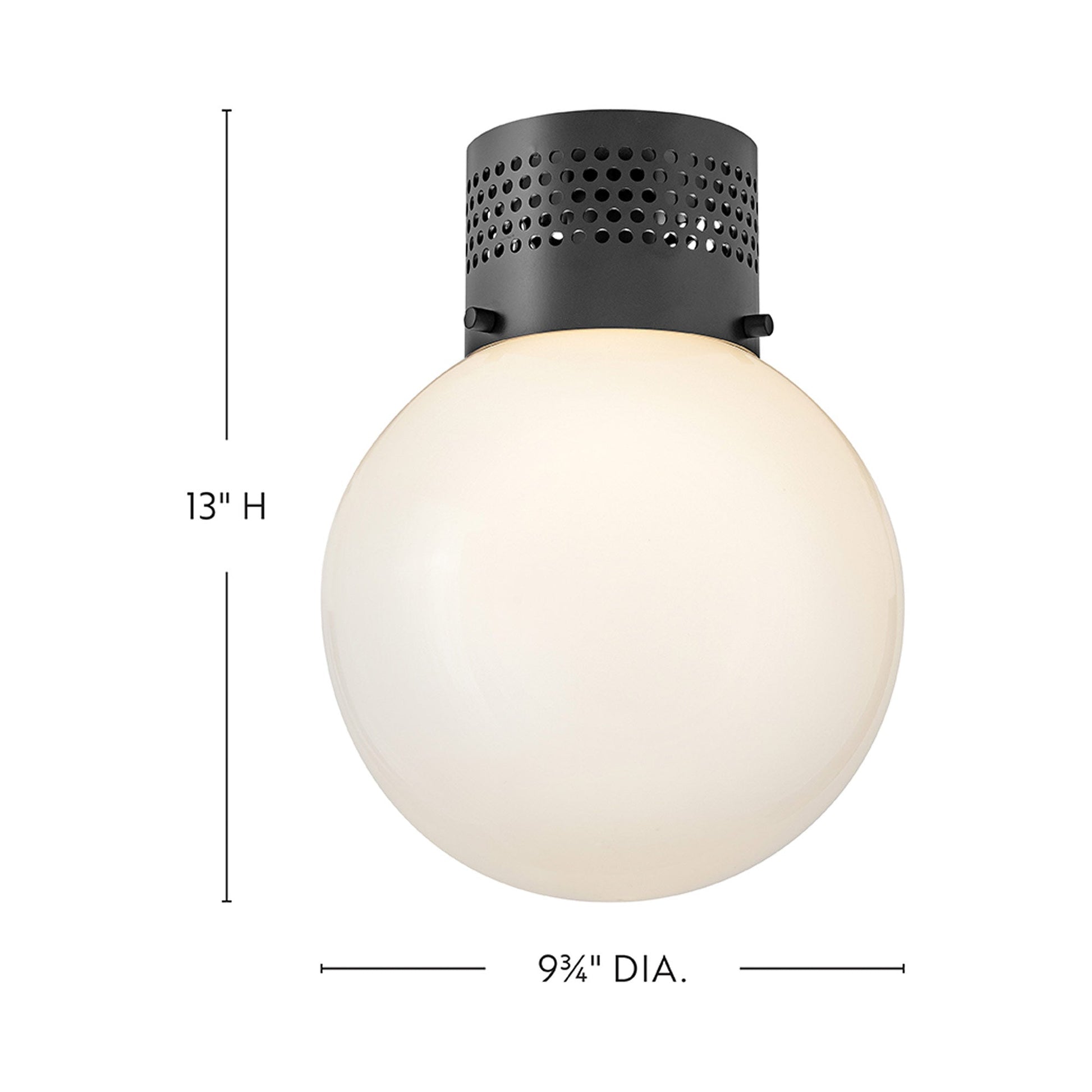Taj Flush Mount Ceiling Light - line drawing.