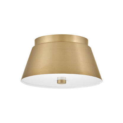 Tess Flush Mount Ceiling Light in Lacquered Brass (10.5-Inch).