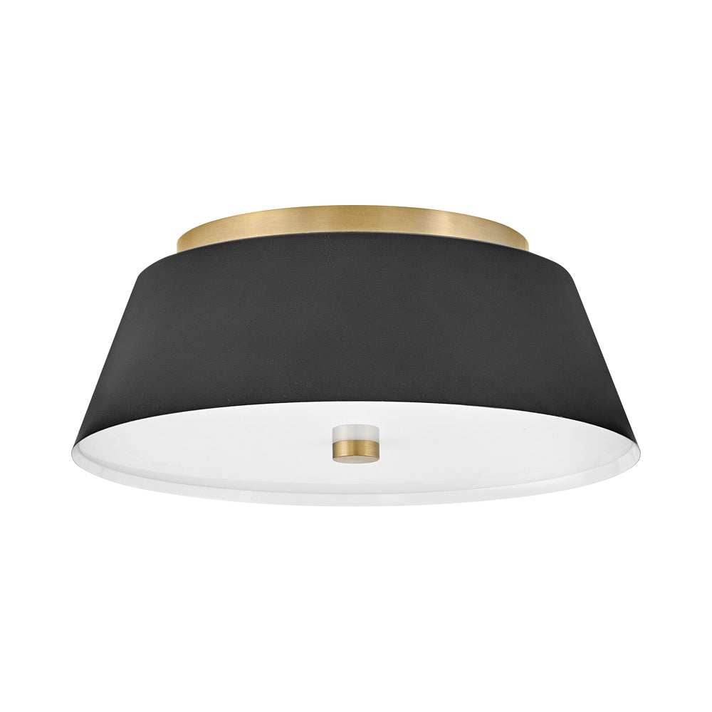 Tess Flush Mount Ceiling Light in Black (14-Inch).