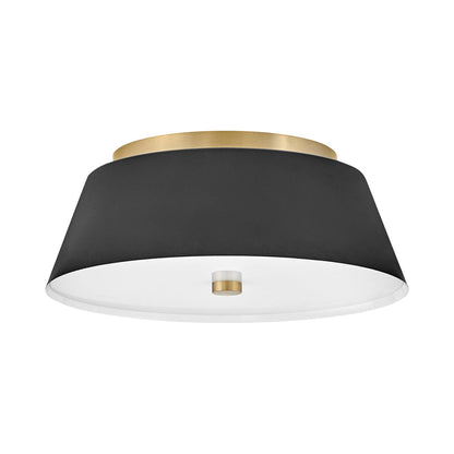 Tess Flush Mount Ceiling Light in Black (14-Inch).