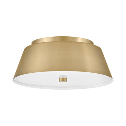 Tess Flush Mount Ceiling Light in Lacquered Brass (14-Inch).