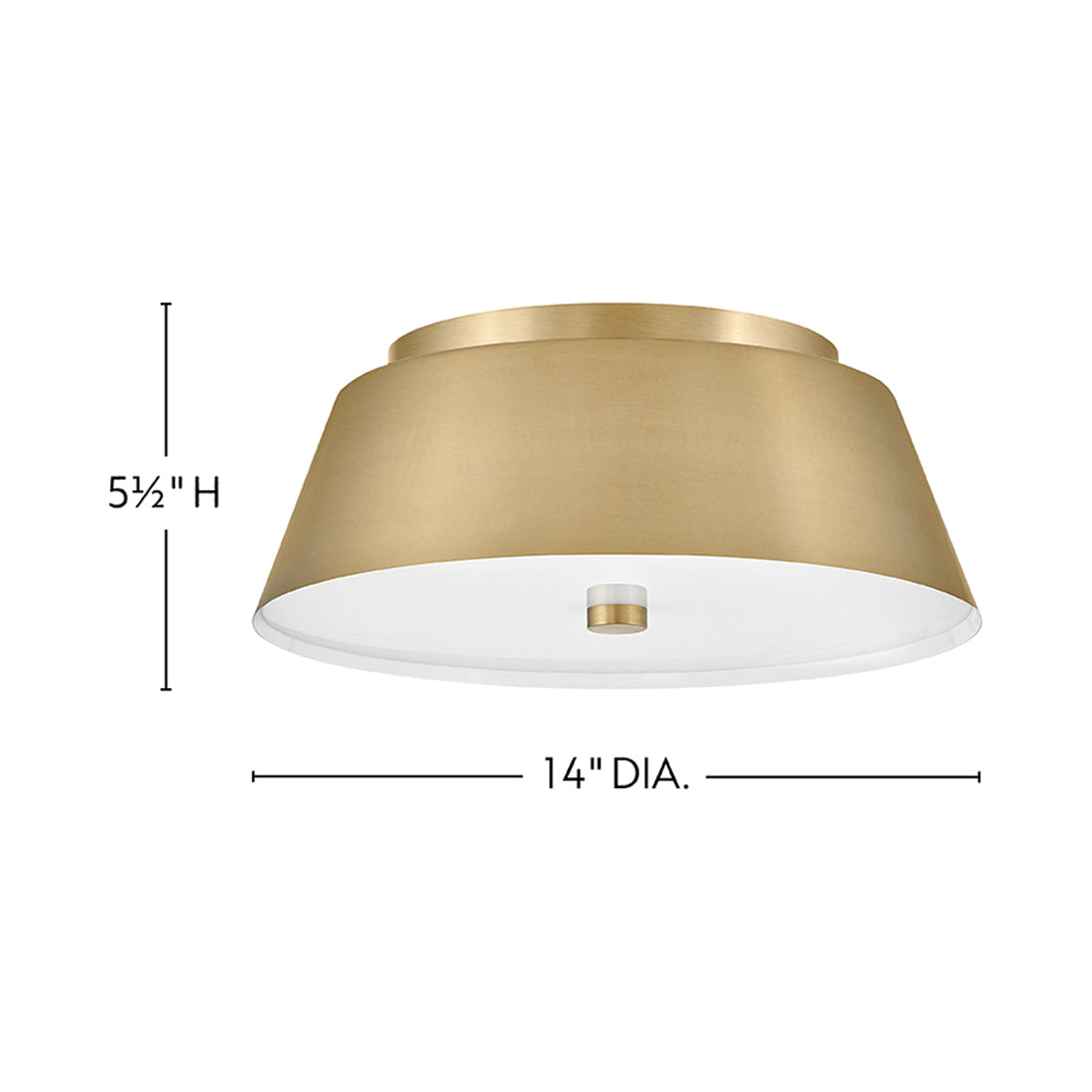 Tess Flush Mount Ceiling Light - line drawing.