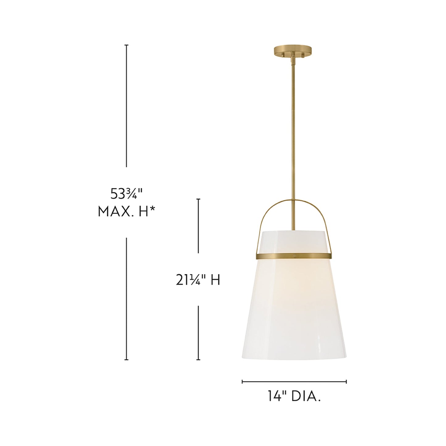 Tori Pendant Light - line drawing.