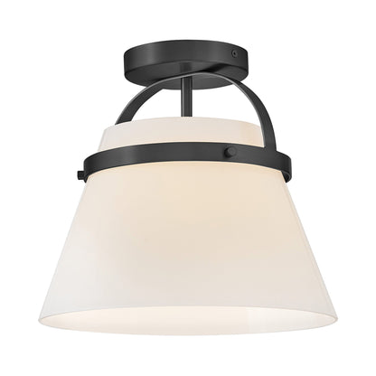 Tori Semi Flush Mount Ceiling Light in Black.