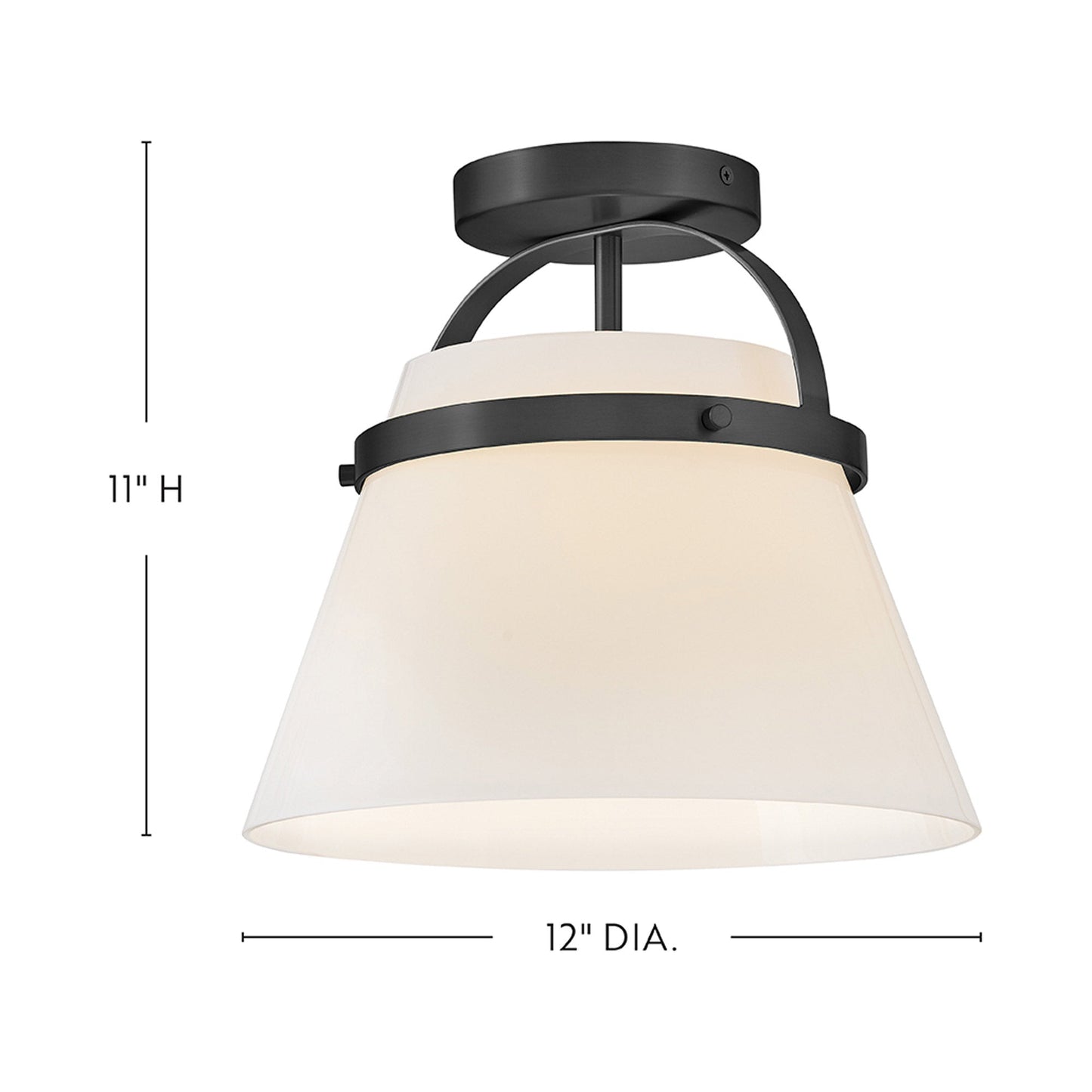 Tori Semi Flush Mount Ceiling Light - line drawing.