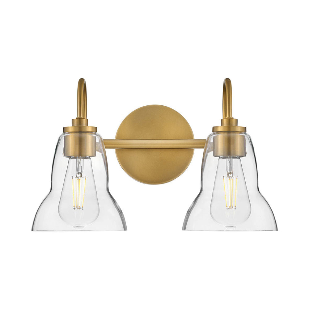 Vera Bath Vanity Light in Lacquered Brass (2-Light).