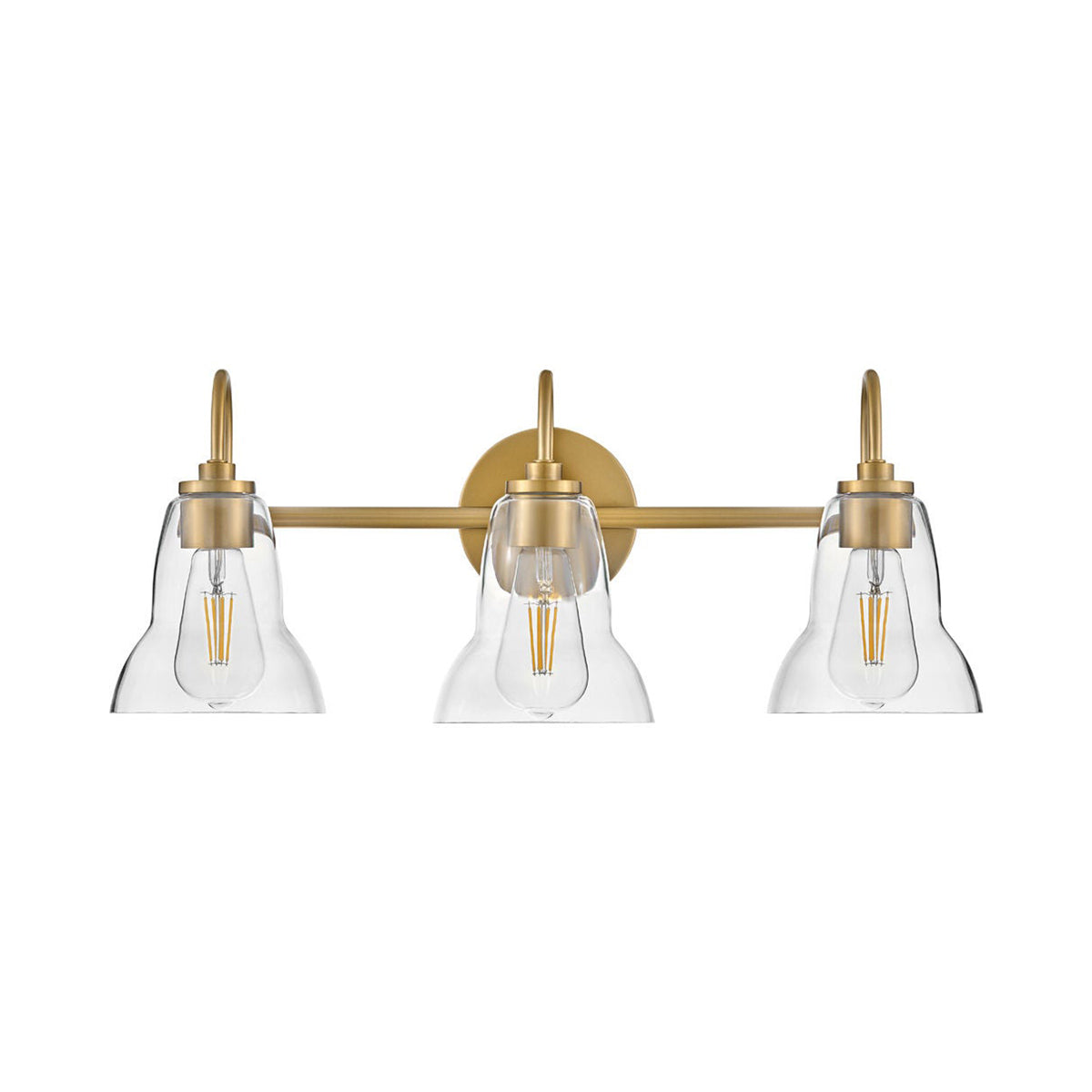 Vera Bath Vanity Light in Lacquered Brass (3-Light).