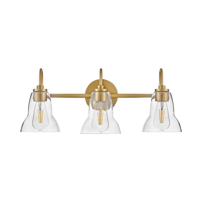 Vera Bath Vanity Light in Lacquered Brass (3-Light).