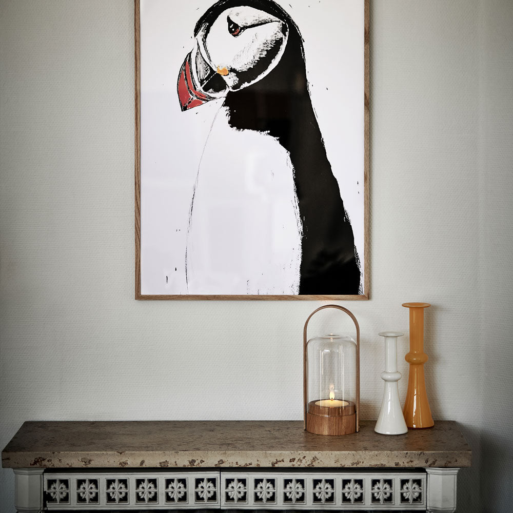 Candlelight LED Table Lamp in living room.