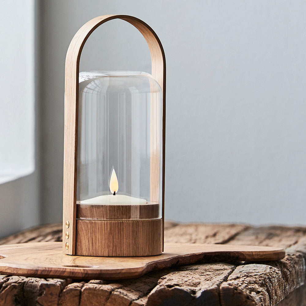 Candlelight LED Table Lamp in living room.