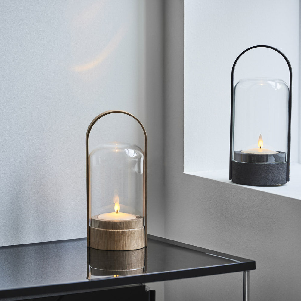 Candlelight LED Table Lamp in Outside Area.