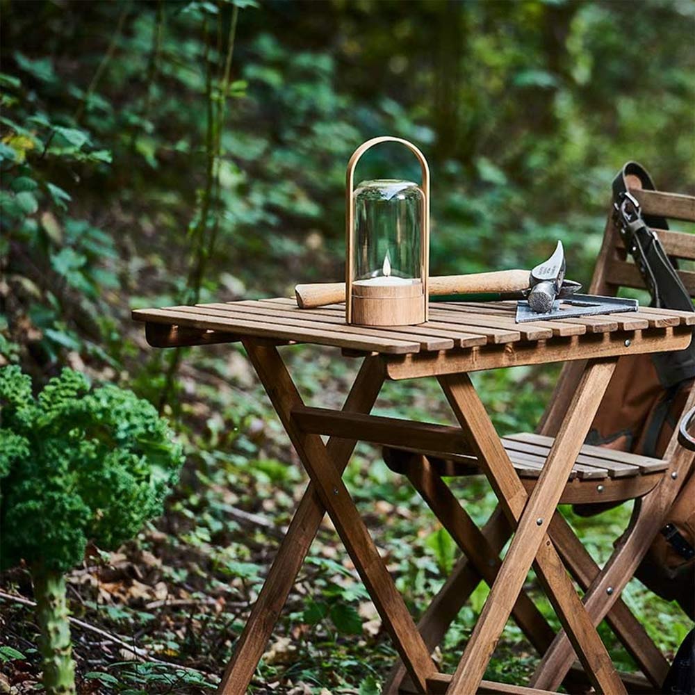 Candlelight LED Table Lamp in Outside Area.