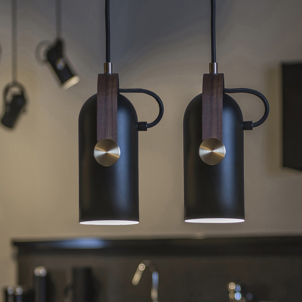 Carronade Spot Pendant Light in living room.