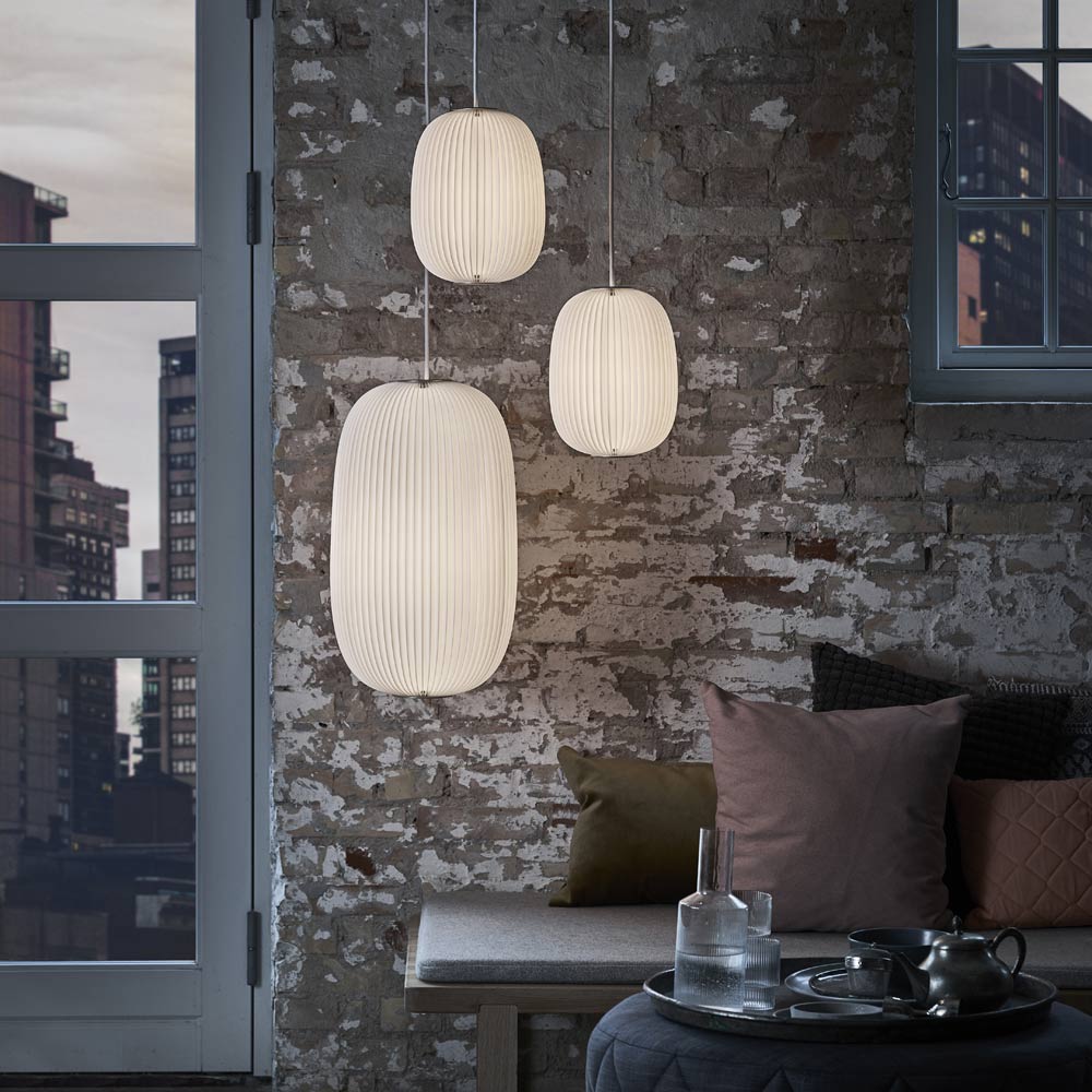 Lamella Pendant Light in living room.