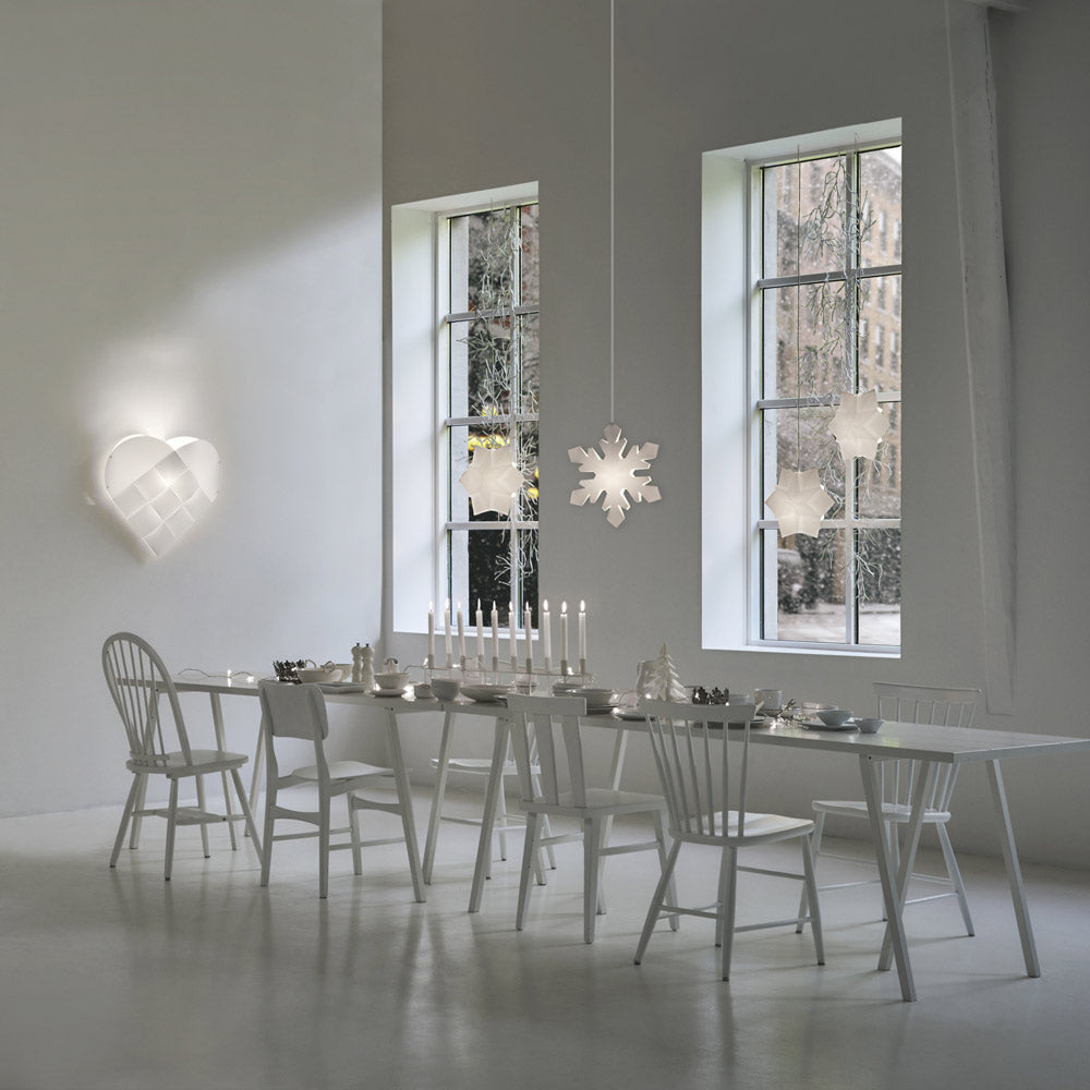 Snowflake Pendant Light in dining room.