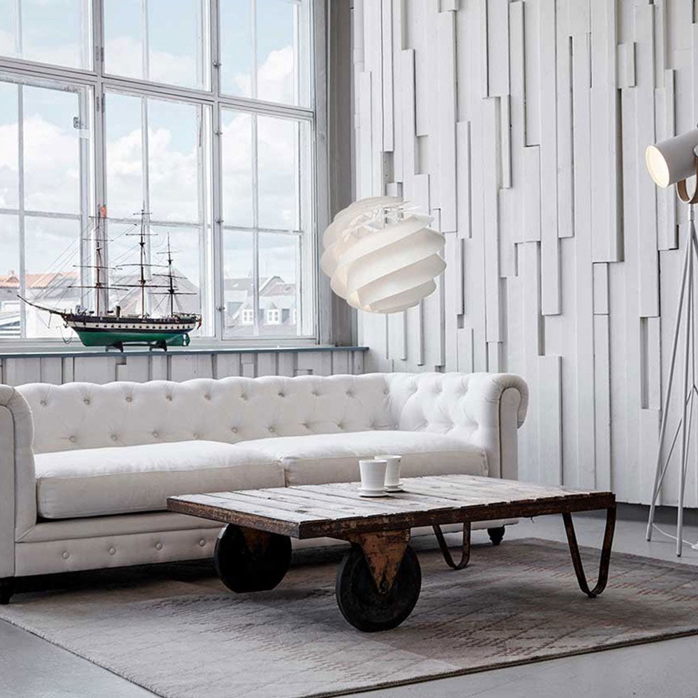 Swirl 3 Pendant Light in living room.