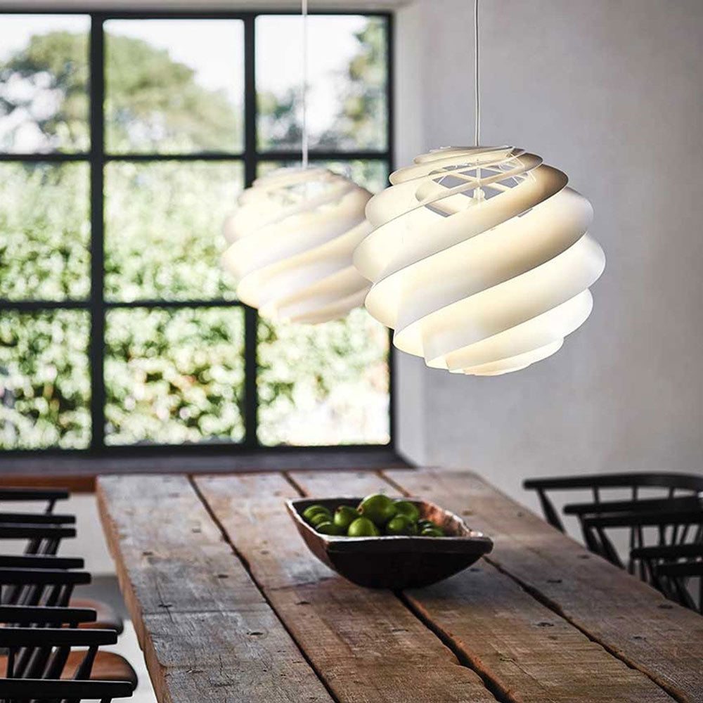 Swirl 3 Pendant Light in dining room.