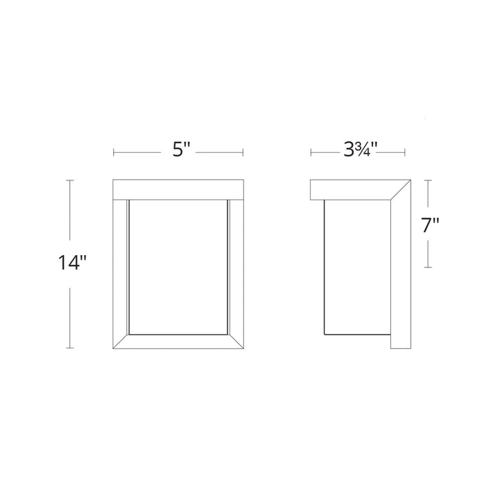 Ledge Outdoor LED Wall Light- line drawing.