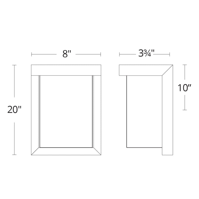 Ledge Outdoor LED Wall Light- line drawing.