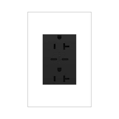 Adorne Tamper-Resistant Ultra-Fast Plus Power Delivery USB Type-C/C Outlet in Graphite (20A).