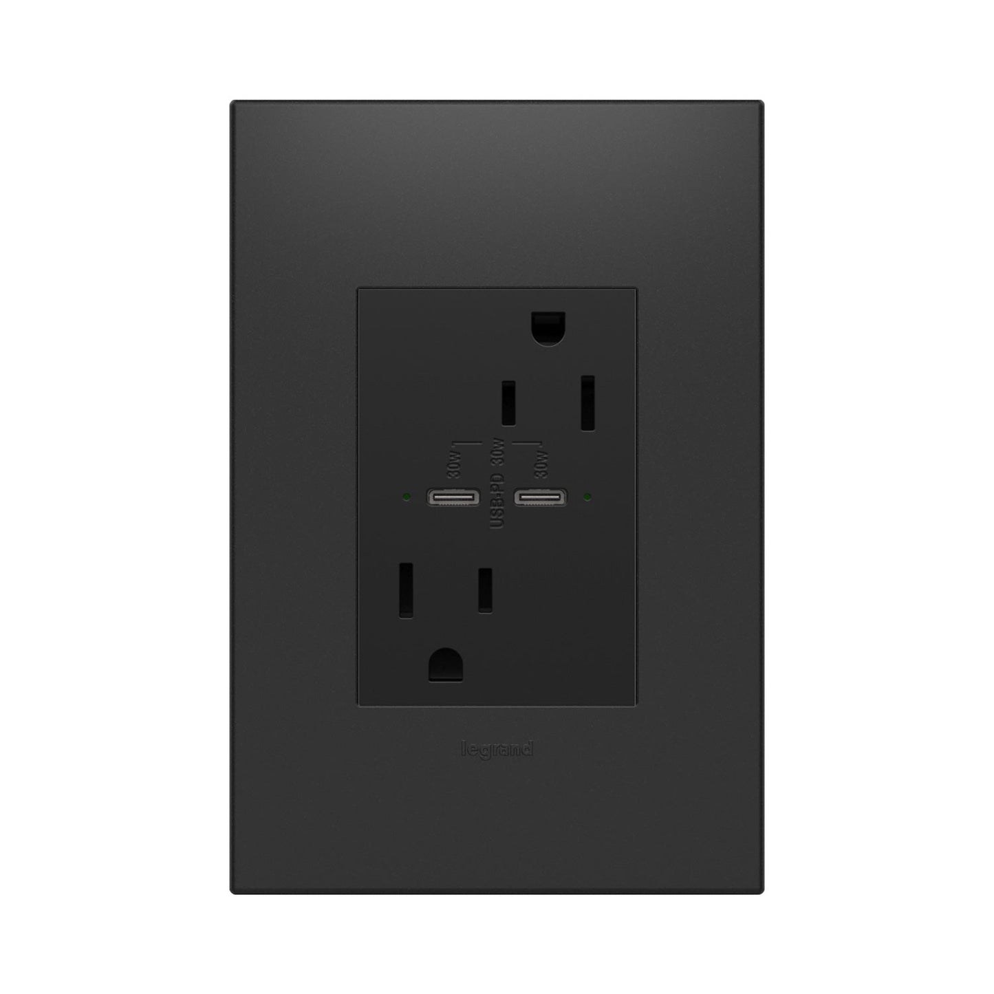 Adorne Tamper-Resistant Ultra-Fast Plus Power Delivery USB Type-C/C Outlet in Detail.