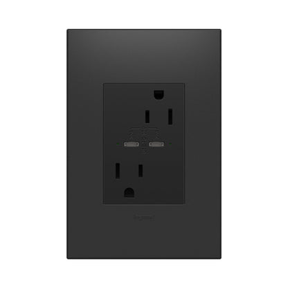 Adorne Tamper-Resistant Ultra-Fast Plus Power Delivery USB Type-C/C Outlet in Detail.