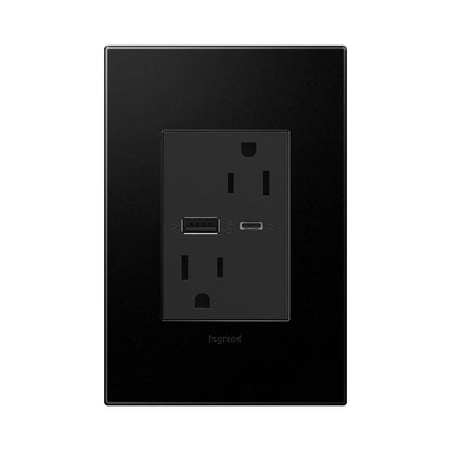 Adorne Tamper-Resistant Ultra-Fast USB Type-A/C Outlet in Detail.