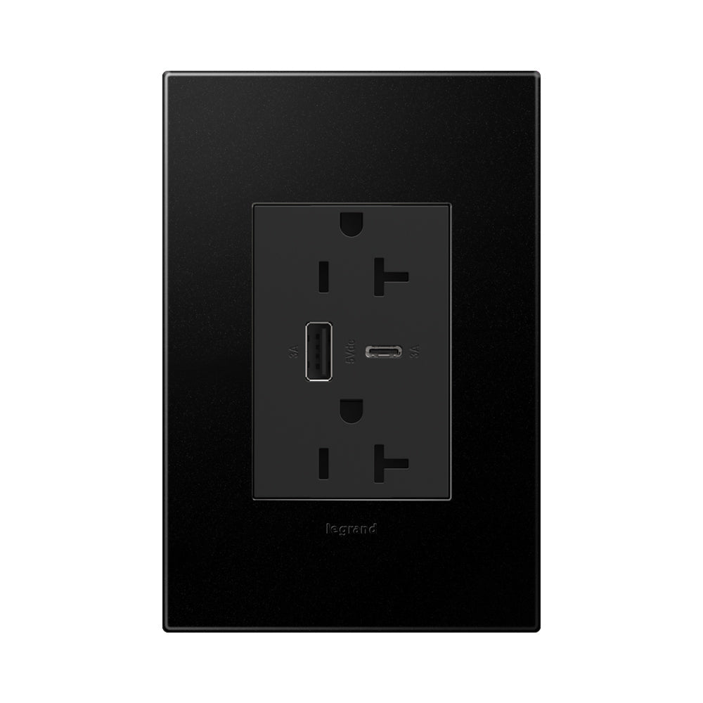 Adorne Tamper-Resistant Ultra-Fast USB Type-A/C Outlet in Detail.