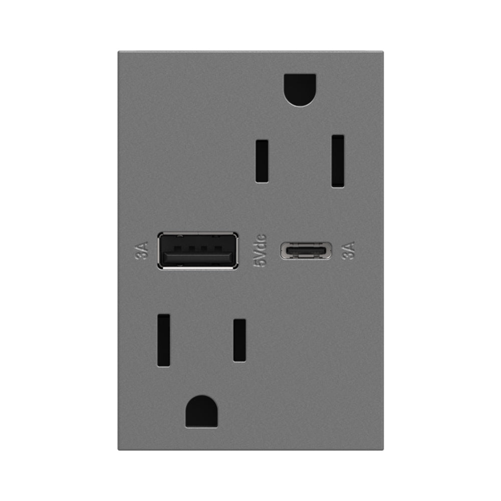 Adorne Tamper-Resistant Ultra-Fast USB Type-A/C Outlet in Detail.