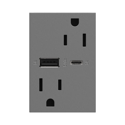 Adorne Tamper-Resistant Ultra-Fast USB Type-A/C Outlet in Detail.