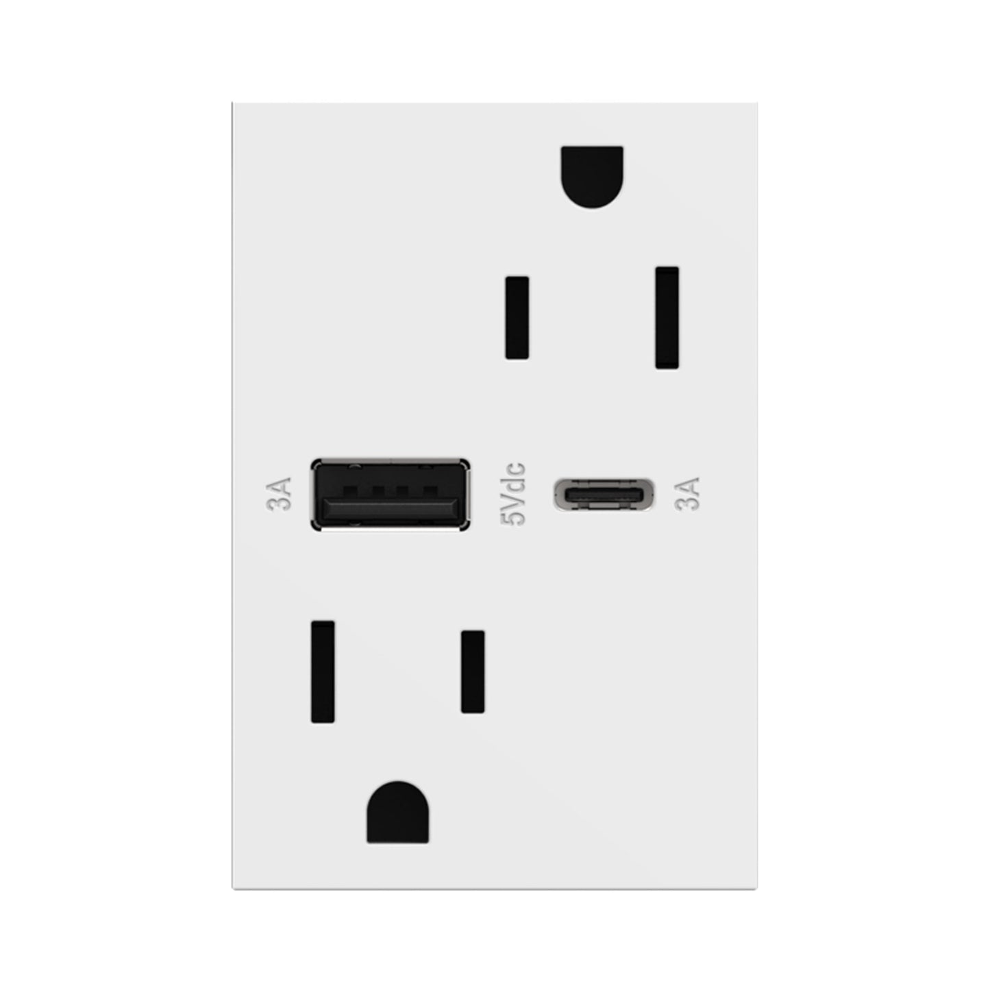 Adorne Tamper-Resistant Ultra-Fast USB Type-A/C Outlet in Detail.