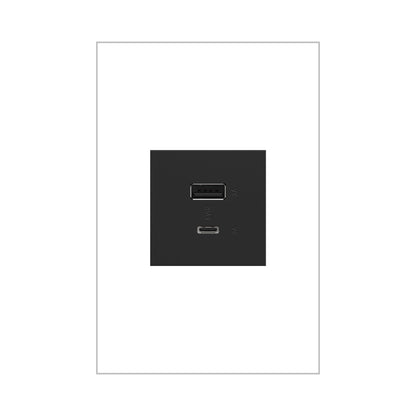 Adorne Ultra-Fast USB Type-A/C Outlet in Graphite.