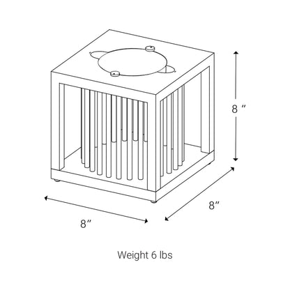 Akin Outdoor Solar LED Table Lamp - line drawing.