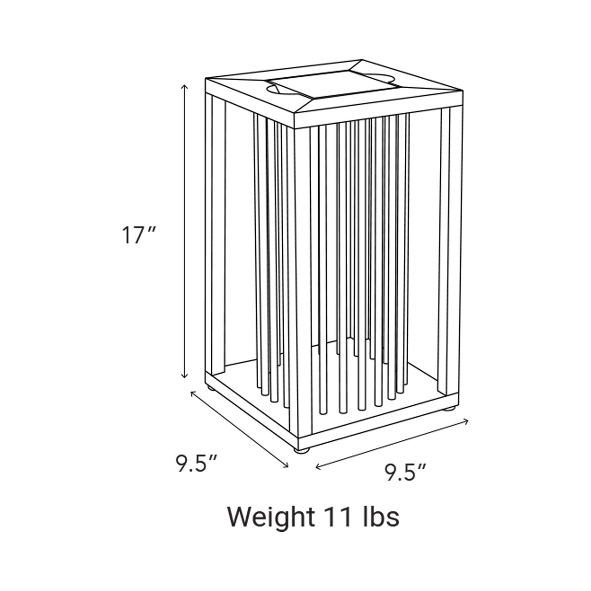 Akin Solar LED Lantern - line drawing.