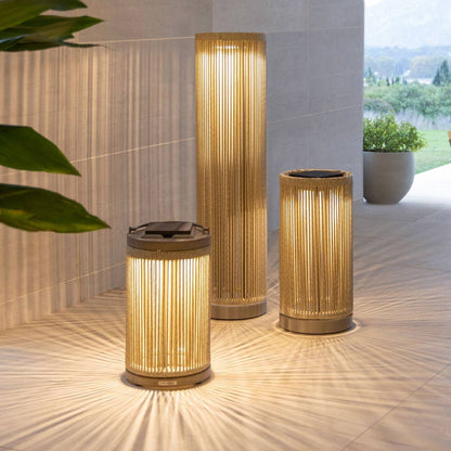 Alto Outdoor Solar LED Lantern in Outside Area.