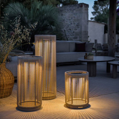 Alto Outdoor Solar LED Lantern in Outside Area.